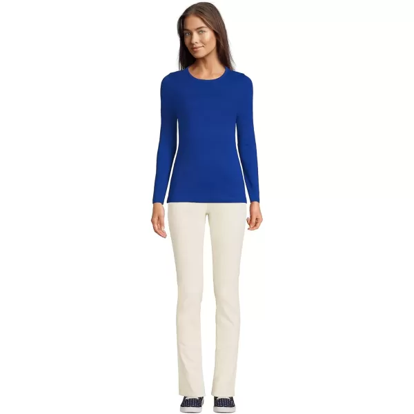 imageLands End Womens Cotton Rib Knit TShirtEvening Cobalt