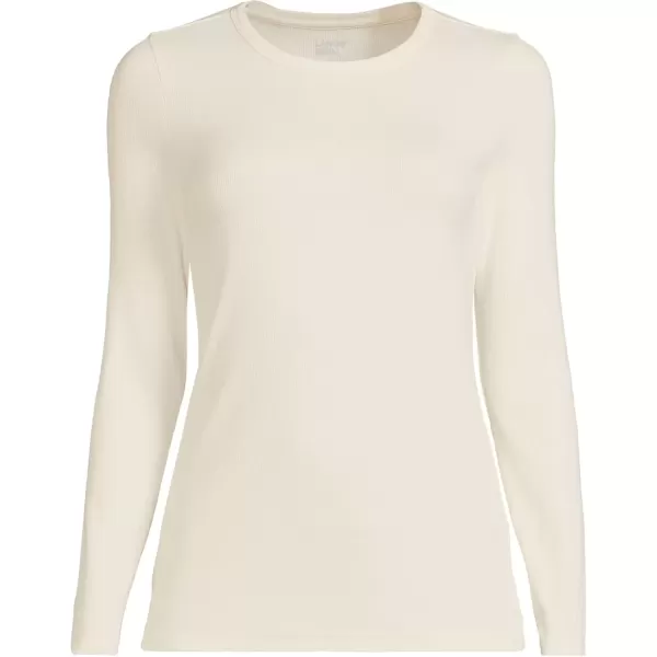 imageLands End Womens Cotton Rib Knit TShirtFresh Ivory