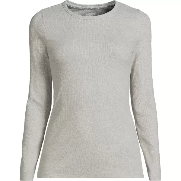 imageLands End Womens Cotton Rib Knit TShirtGray Heather