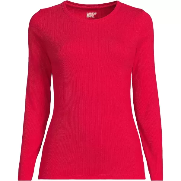 imageLands End Womens Cotton Rib Knit TShirtHeritage Red