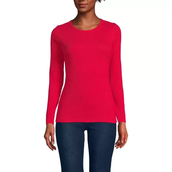 imageLands End Womens Cotton Rib Knit TShirtHeritage Red