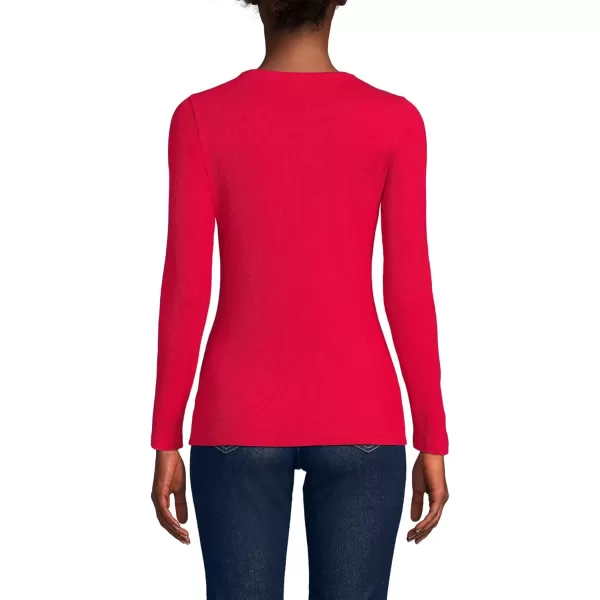 imageLands End Womens Cotton Rib Knit TShirtHeritage Red