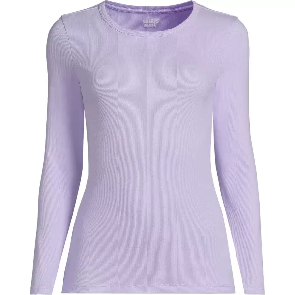 imageLands End Womens Cotton Rib Knit TShirtLavender Cloud