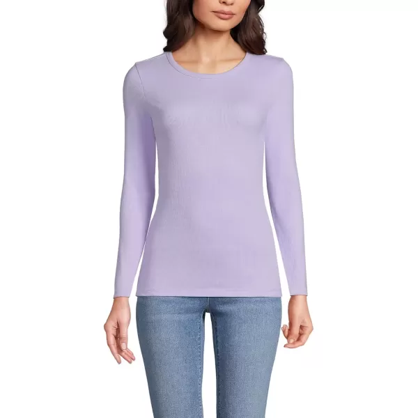 imageLands End Womens Cotton Rib Knit TShirtLavender Cloud