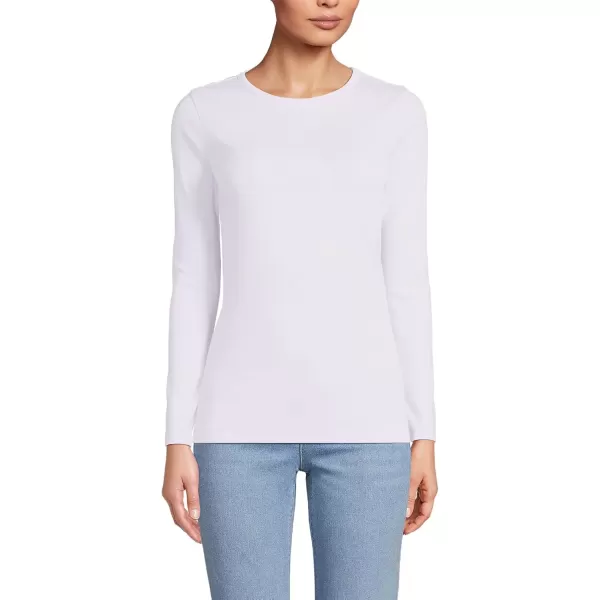 imageLands End Womens Cotton Rib Knit TShirtPale Lilac Frost