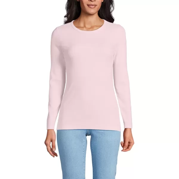 imageLands End Womens Cotton Rib Knit TShirtPink Fog