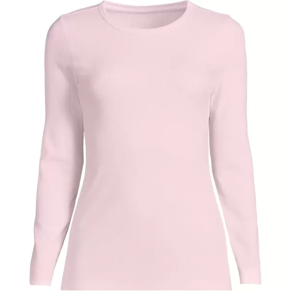 imageLands End Womens Cotton Rib Knit TShirtPink Fog