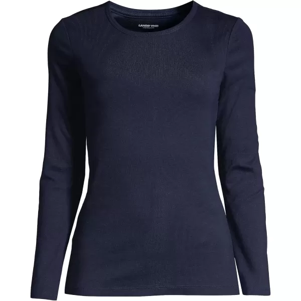 imageLands End Womens Cotton Rib Knit TShirtRadiant Navy