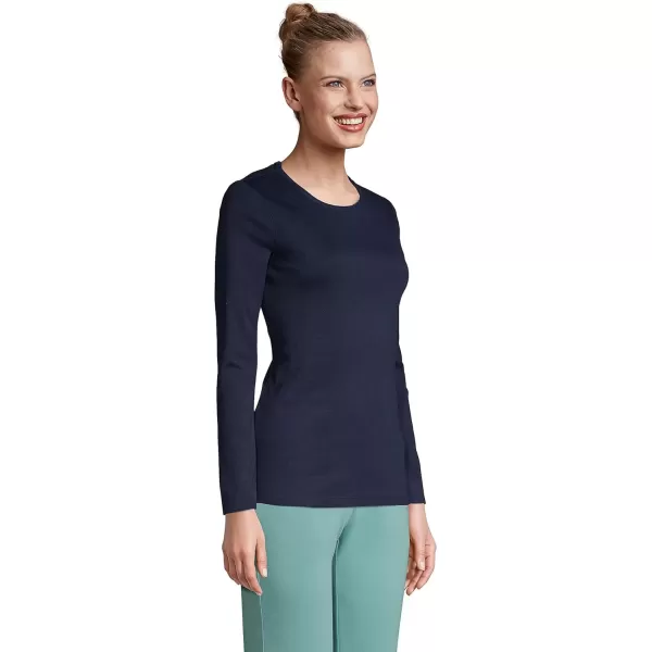 imageLands End Womens Cotton Rib Knit TShirtRadiant Navy