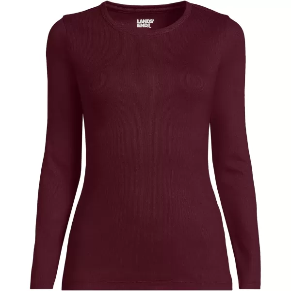 imageLands End Womens Cotton Rib Knit TShirtRich Burgundy