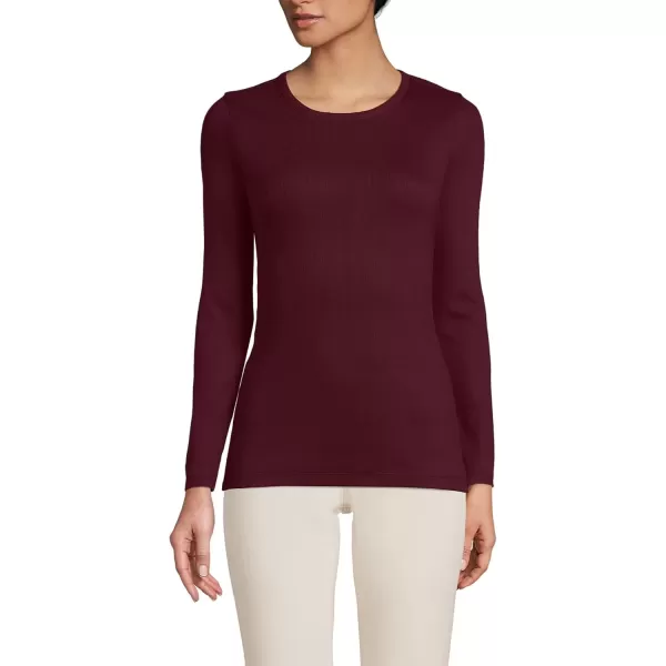 imageLands End Womens Cotton Rib Knit TShirtRich Burgundy