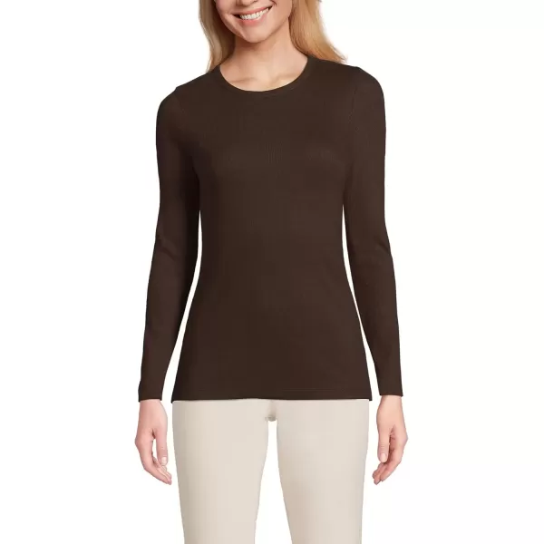 imageLands End Womens Cotton Rib Knit TShirtRich Coffee