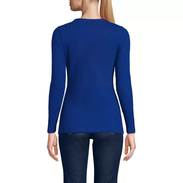 imageLands End Womens Cotton Rib Knit TShirtTrue Cobalt Blue