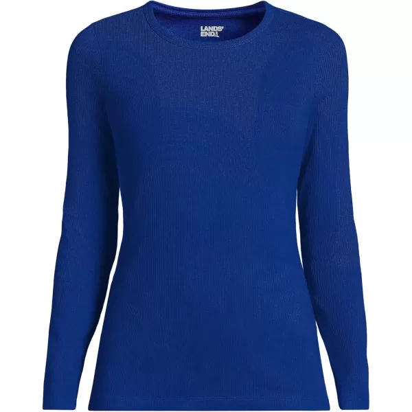 imageLands End Womens Cotton Rib Knit TShirtTrue Cobalt Blue