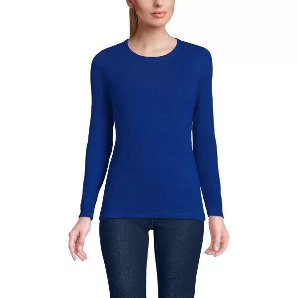 imageLands End Womens Cotton Rib Knit TShirtTrue Cobalt Blue