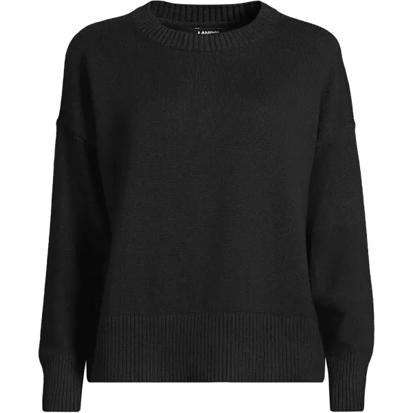 imageLands End Womens Drifter Cotton Easy Fit Crew Neck SweaterBlack