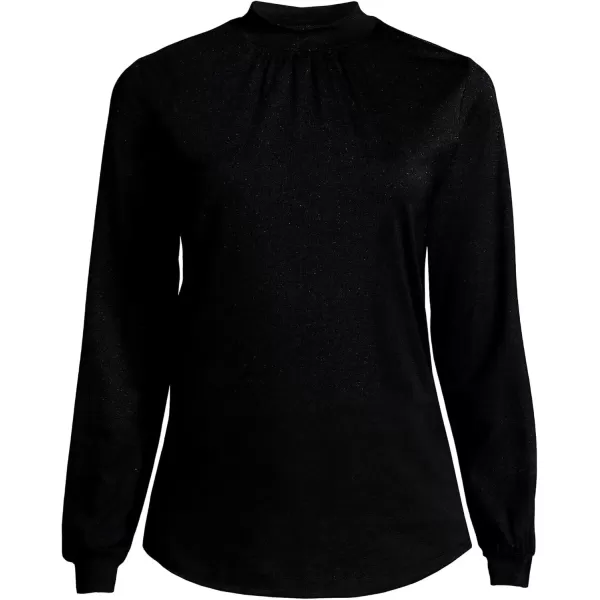 imageLands End Womens Jersey Long Sleeve Gathered MockBlack