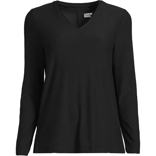 imageLands End Womens Long Sleeve Performance VNeck TopBlack