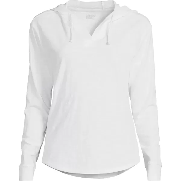 imageLands End Womens Long Sleeve Slub Hooded PopoverWhite