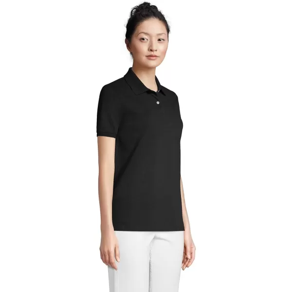 imageLands End Womens Mesh Cotton Short Sleeve Polo ShirtBlack