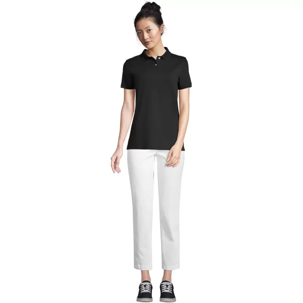 imageLands End Womens Mesh Cotton Short Sleeve Polo ShirtBlack