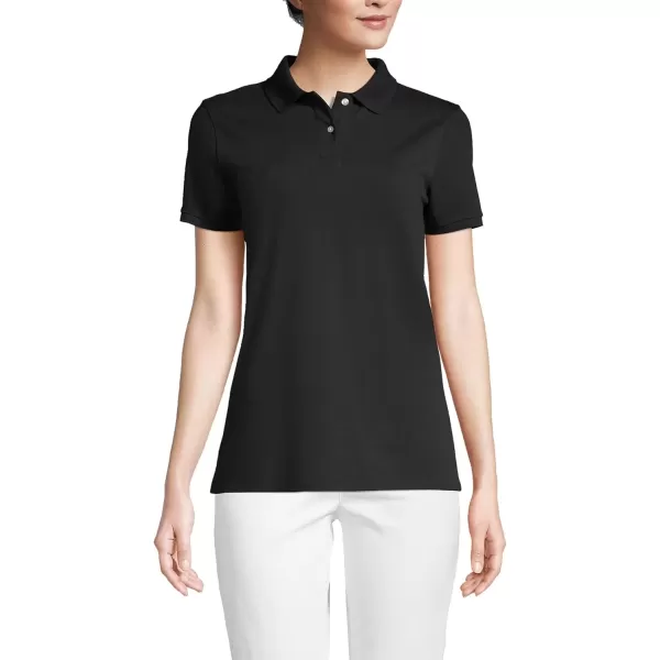 imageLands End Womens Mesh Cotton Short Sleeve Polo ShirtBlack