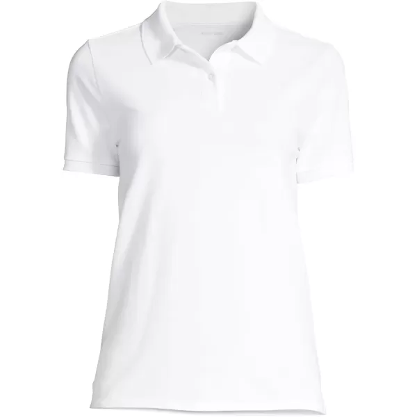 imageLands End Womens Mesh Cotton Short Sleeve Polo ShirtWhite