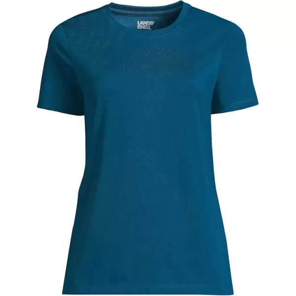 imageLands End Womens Relaxed Supima Cotton Crew Neck TShirtBaltic Teal