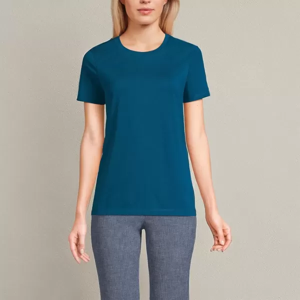 imageLands End Womens Relaxed Supima Cotton Crew Neck TShirtBaltic Teal