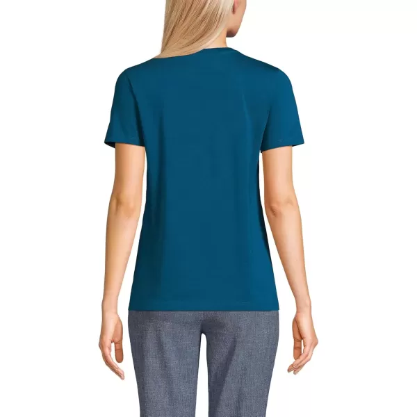 imageLands End Womens Relaxed Supima Cotton Crew Neck TShirtBaltic Teal