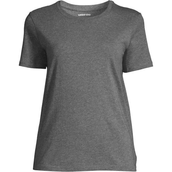 imageLands End Womens Relaxed Supima Cotton Crew Neck TShirtCharcoal Heather