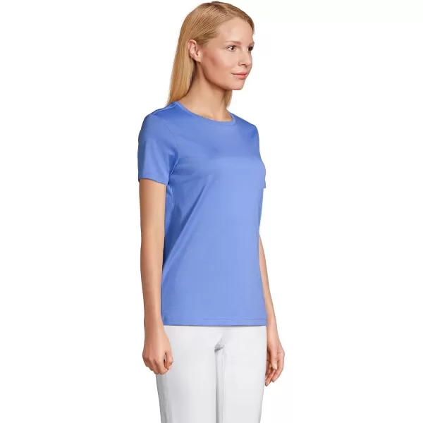 imageLands End Womens Relaxed Supima Cotton Crew Neck TShirtChicory Blue