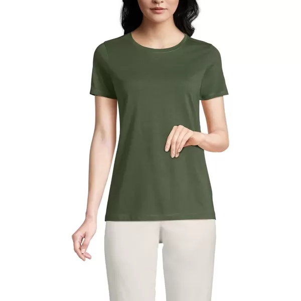 imageLands End Womens Relaxed Supima Cotton Crew Neck TShirtEstate Green