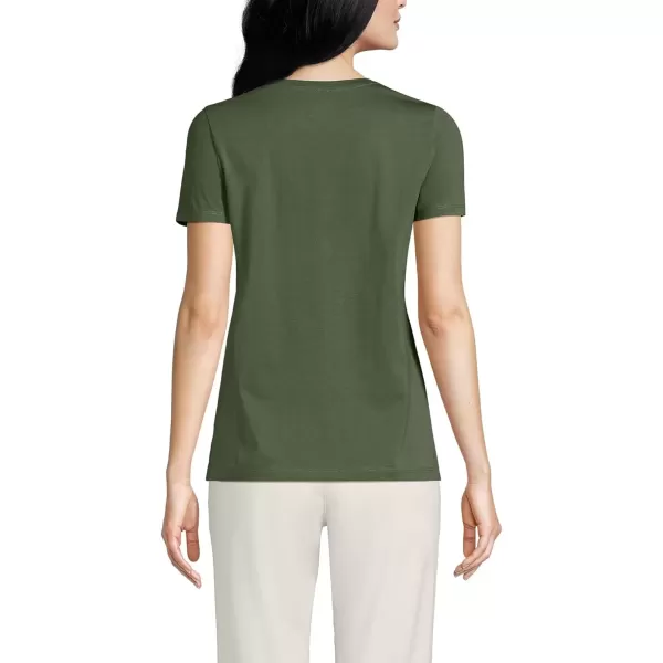 imageLands End Womens Relaxed Supima Cotton Crew Neck TShirtEstate Green