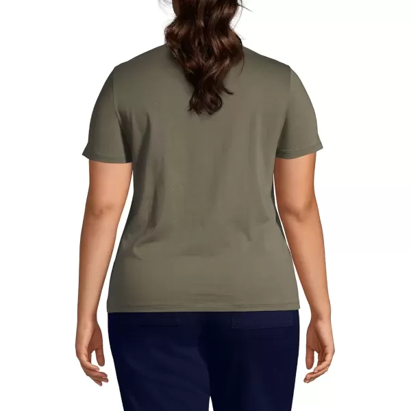 imageLands End Womens Relaxed Supima Cotton Crew Neck TShirtForest Moss