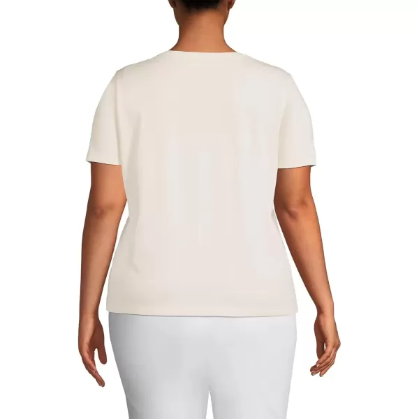 imageLands End Womens Relaxed Supima Cotton Crew Neck TShirtFresh Ivory