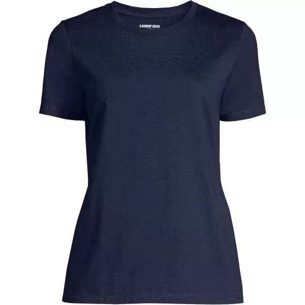 imageLands End Womens Relaxed Supima Cotton Crew Neck TShirtRadiant Navy