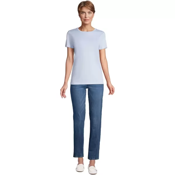 imageLands End Womens Relaxed Supima Cotton Crew Neck TShirtSoft Blue Haze