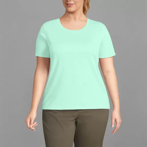 imageLands End Womens Relaxed Supima Cotton Crew Neck TShirtSpring Green