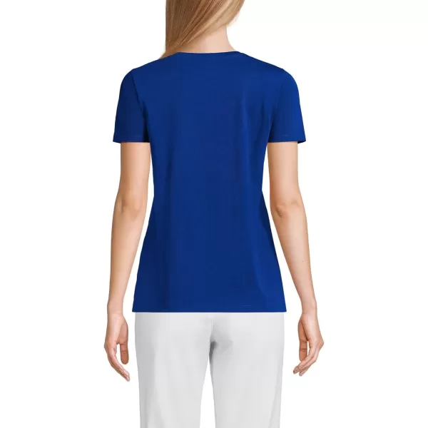 imageLands End Womens Relaxed Supima Cotton Crew Neck TShirtTrue Cobalt Blue