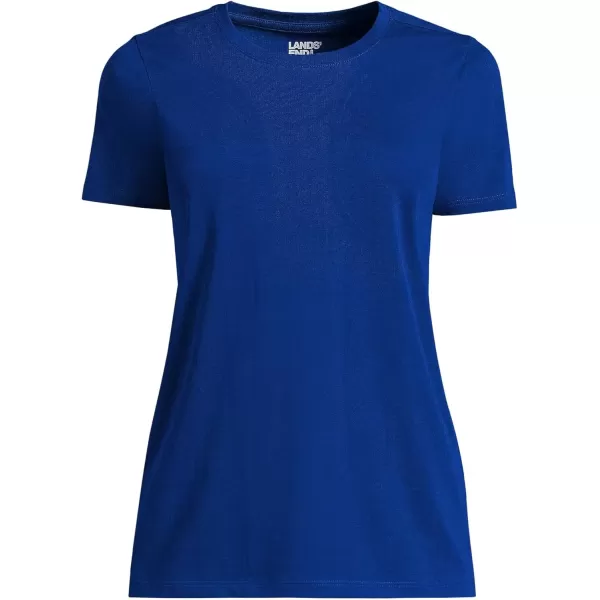 imageLands End Womens Relaxed Supima Cotton Crew Neck TShirtTrue Cobalt Blue