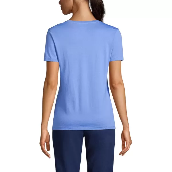 imageLands End Womens Relaxed Supima Cotton VNeck TShirtChicory Blue