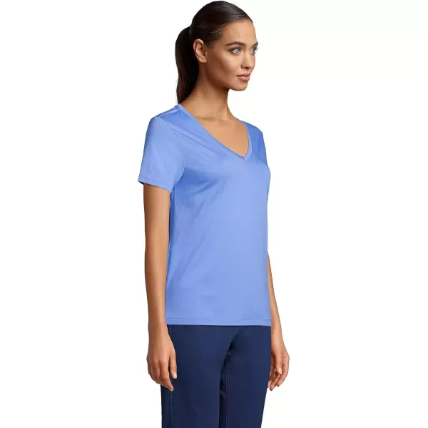 imageLands End Womens Relaxed Supima Cotton VNeck TShirtChicory Blue