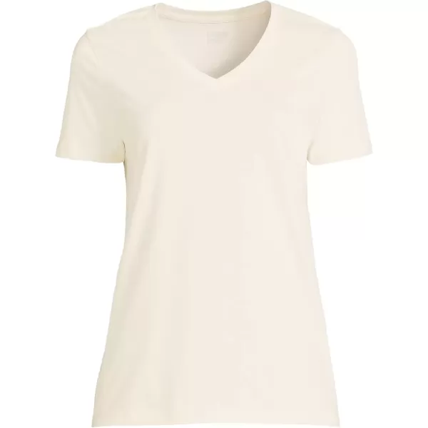 imageLands End Womens Relaxed Supima Cotton VNeck TShirtFresh Ivory