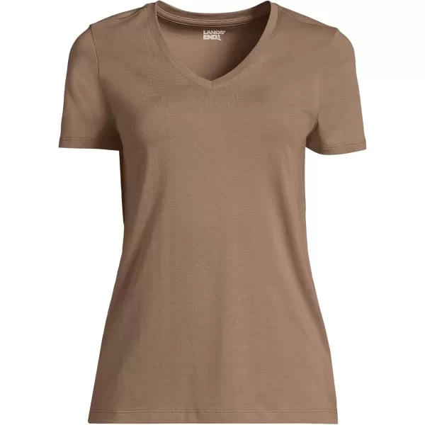 imageLands End Womens Relaxed Supima Cotton VNeck TShirtHoney Beige