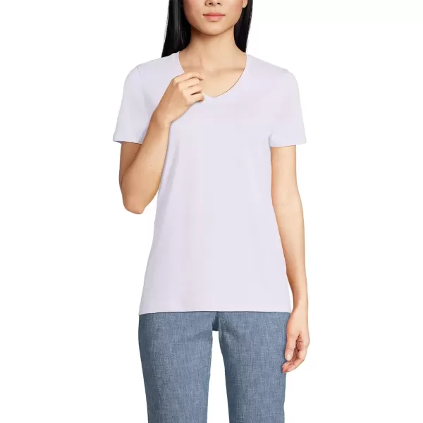 imageLands End Womens Relaxed Supima Cotton VNeck TShirtPale Lilac Frost