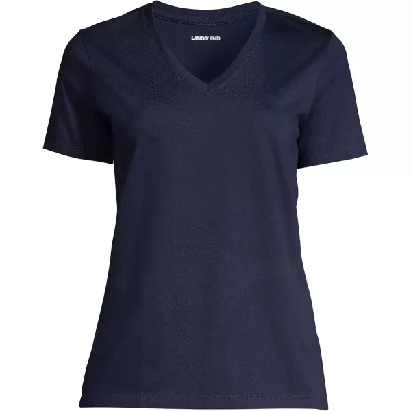 imageLands End Womens Relaxed Supima Cotton VNeck TShirtRadiant Navy