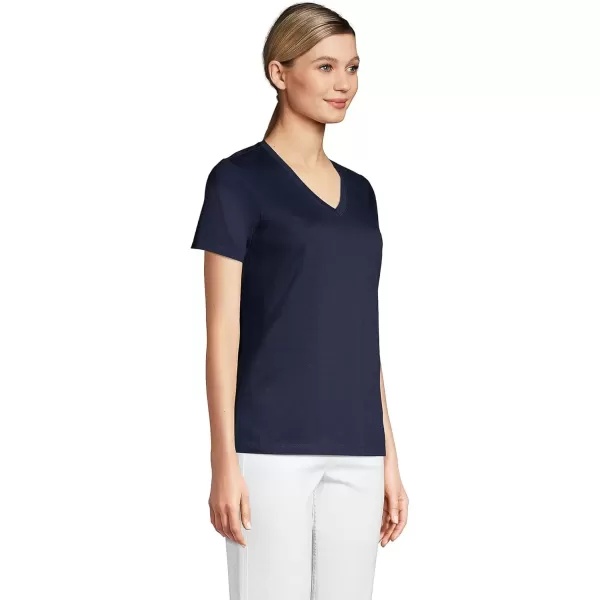 imageLands End Womens Relaxed Supima Cotton VNeck TShirtRadiant Navy