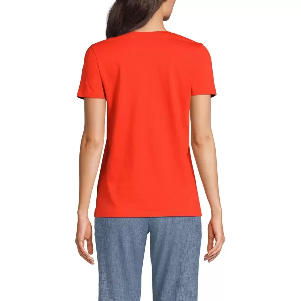 imageLands End Womens Relaxed Supima Cotton VNeck TShirtRich Persimmon