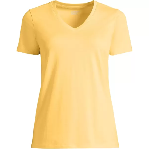 imageLands End Womens Relaxed Supima Cotton VNeck TShirtSimply Yellow